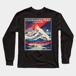 Chunwang Peak South Korea Starry Night Travel Tourism Retro Vintage Long Sleeve T-Shirt